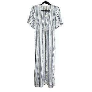 White Crow South Moon Under Boho Striped Airy Long Kimono NWT Size M